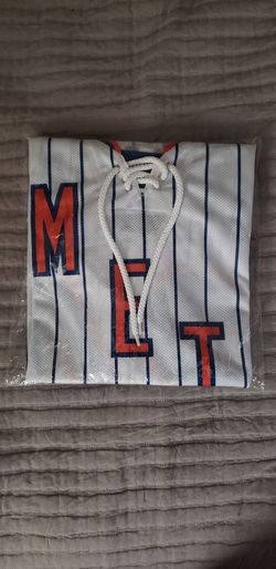 New York Mets Men's SGA Stadium Giveaway Hockey Jersey Blue Orange Large NY