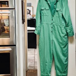Bright Green Outerknown Jumpsuit LG ($178 new)