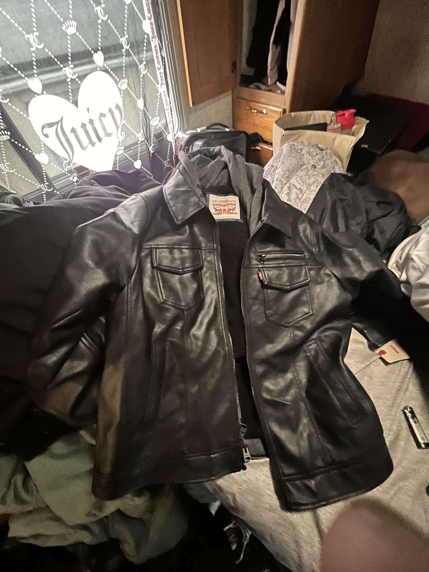 Levi Leather Jacket Size Large 