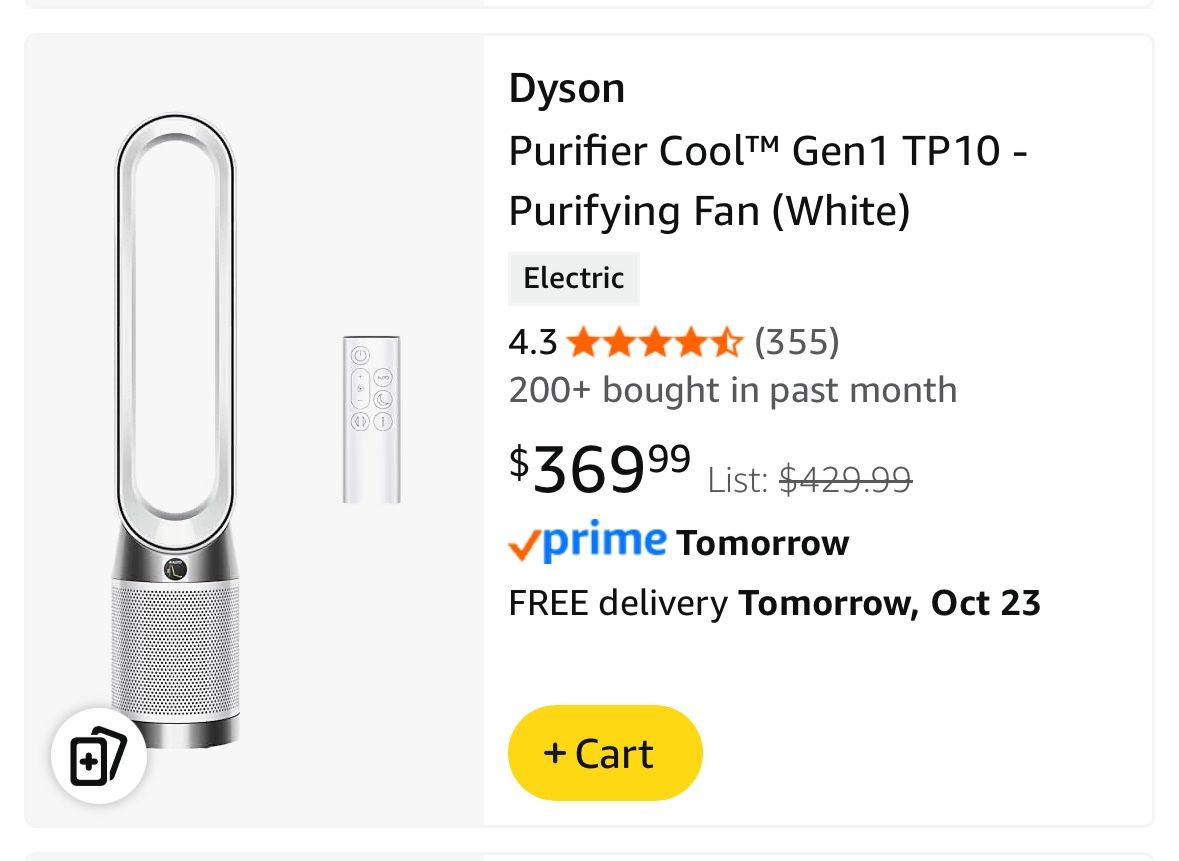 Dyson Purifier cool With Remote Control