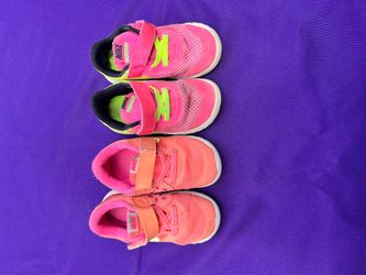 2 pair Toddler, Girl’s Nike Velcro, low top shoes, sis 8C