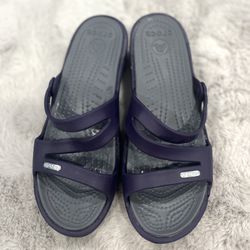 Crocs Women's Patricia Wedge Purple Slip-On Sandals