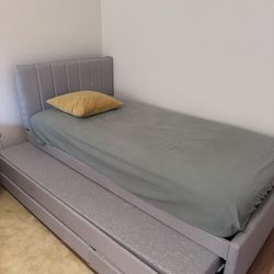 Twin Captain’s Bed with Trundle and Storage Drawers + 2 mattresses included