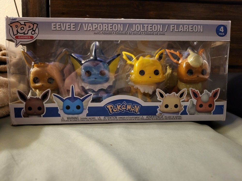 Funko Pop Eevee Vaporeon Jolteon Flareon 4 Pack