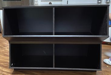 (2) two compartment shelf storage