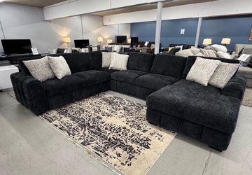 Ashley midnight madness cloud luxury sectional sofa couch with storage