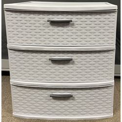 3 Drawer Plastic Storage Drawers, Gray. Storage Bin Unit