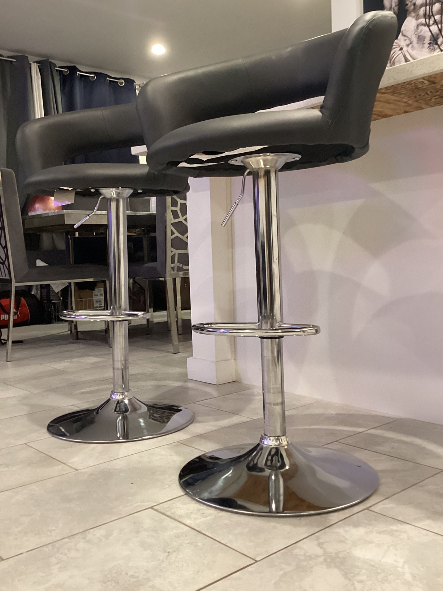 Modern Adjustable Barstools – Set of 2