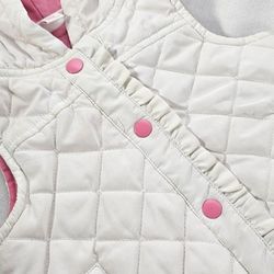 Genuine kids from Oshkosh. Girls Cream / Pink Vest - Size 12 M.  Pre-Owned!