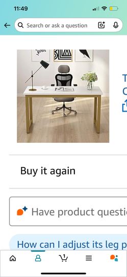 White Desk With Gold Legs