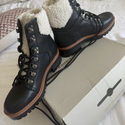 Marc Fisher Black Sherpa Boots- New Size 7.5
