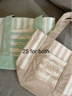 Trader Joe’s Striped Mini Canvas Tote Bag