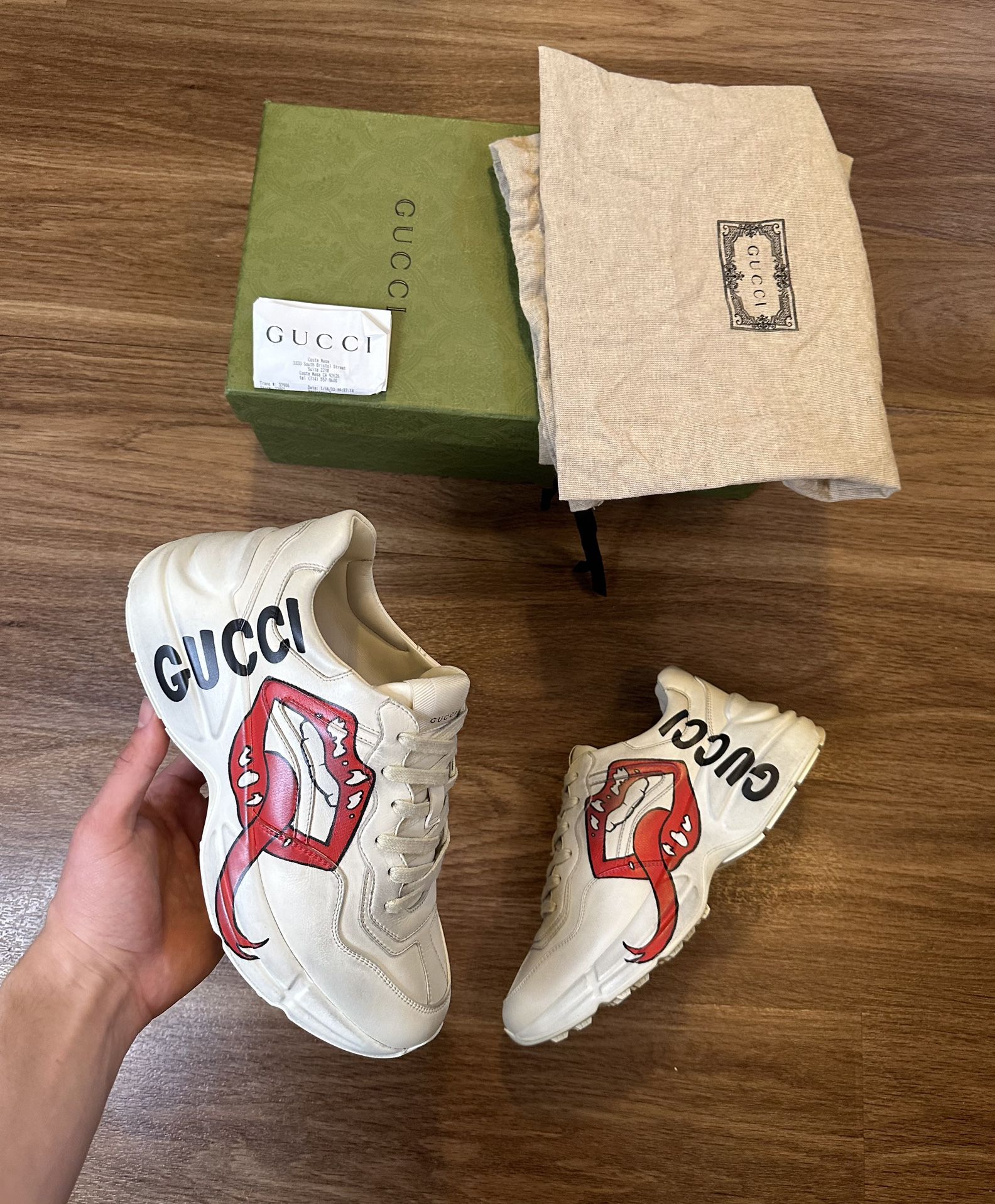 Gucci Rhyton Sneaker Size 38 (7 M / 8.5w ) 100% AUTHENTIC 