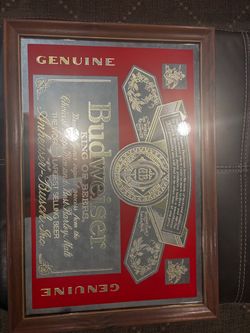 Budweiser King of Beers Framed Mirror Sign