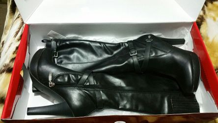 Guess black knee high boots
