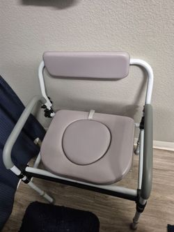 Portable Commode Chair with Armrests