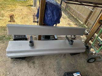 Gray boat Bench with Cup Holders