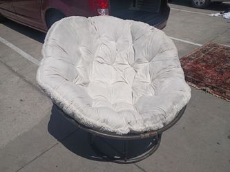 Rattan Papasan Chair with Cushion, in espresso color