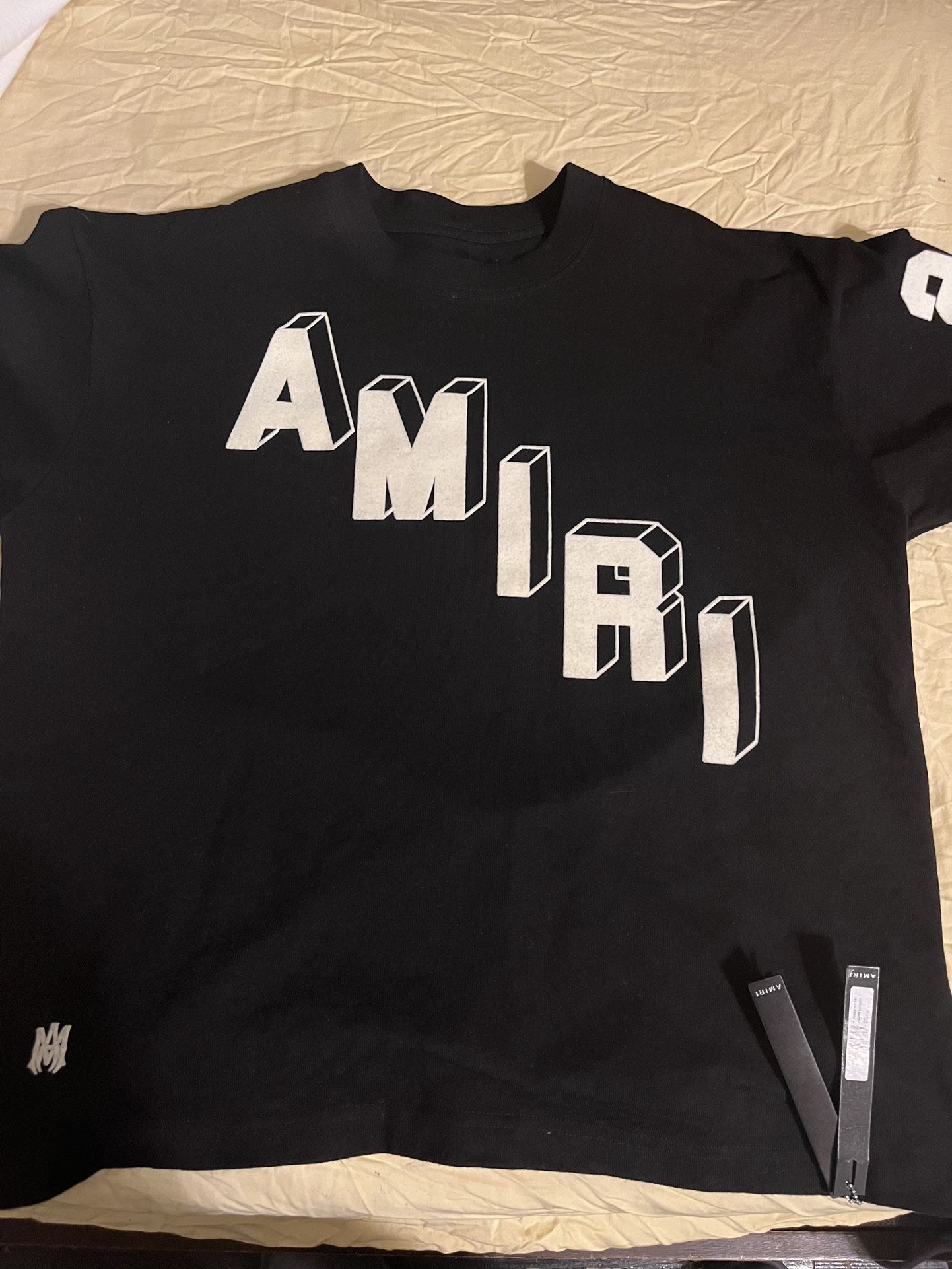 AMIRI FLOCKED HOCKEY SKATER TEE- BLACK