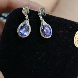 White Gold,  Diamond And Tanzanite Set