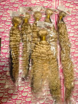 Human hair  weft bundles  blonde 613 new  26" + 18"+16