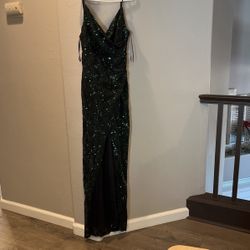 Sequence Emerald And Black Ball Dress small