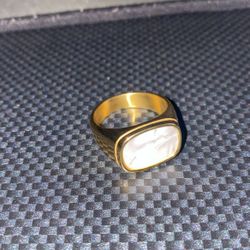 Gold And White Mens Ring 