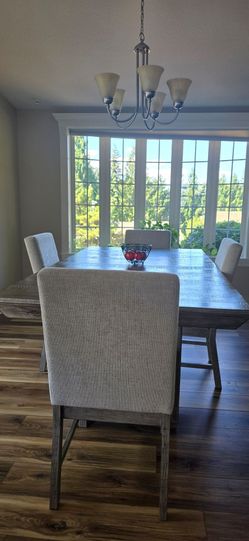 Ashley Furniture Extendable Dining Table + 6 Chairs — $500 FIRM