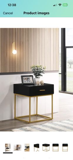 Set Of 2 Black With gold legs nightstands OR Side Tables