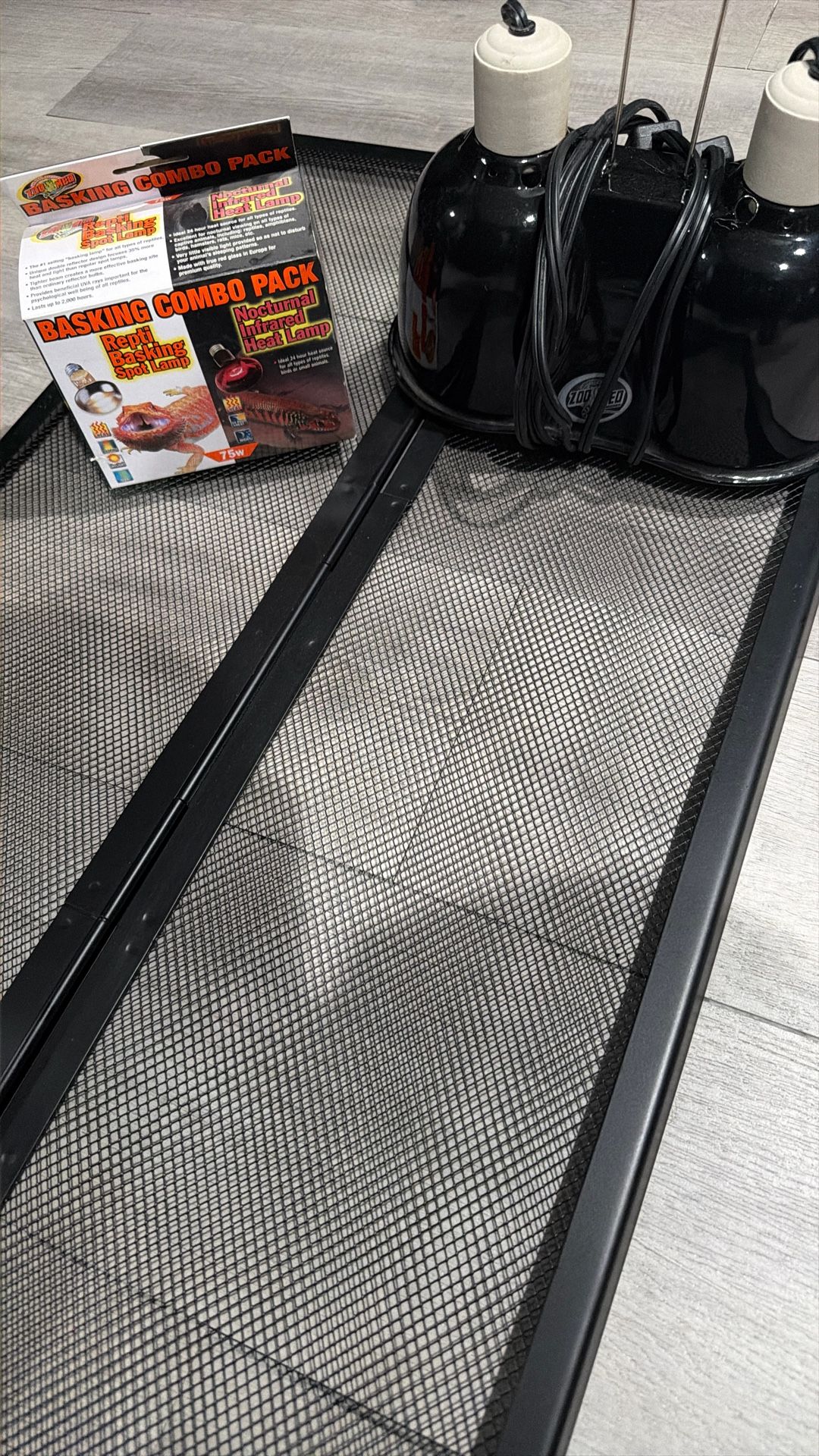 Wire Mesh screen lid 40 Gallon & Zoo med dual lamp