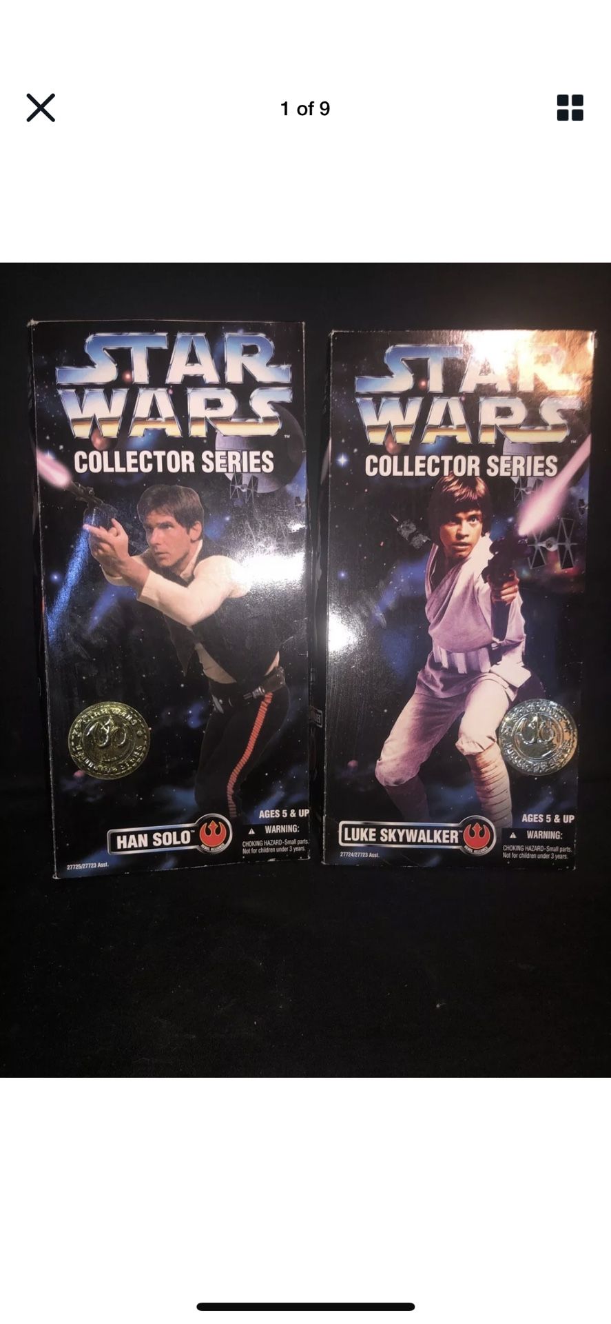 Vintage 1996 Kenner Star Wars Coll. Series Han Solo 27725 Luke Skywalker 277