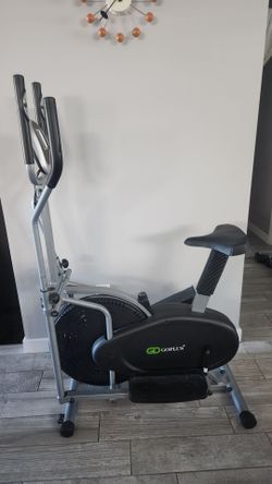 ***FREE*** Goplus 2-in-1 Elliptical and Exercise Bicycle, Lightweight Equipment -- Only Weighs 62 lbs, Color Black and Silver