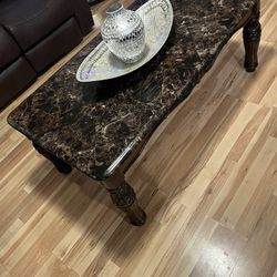 Brown Marble Coffee Table 