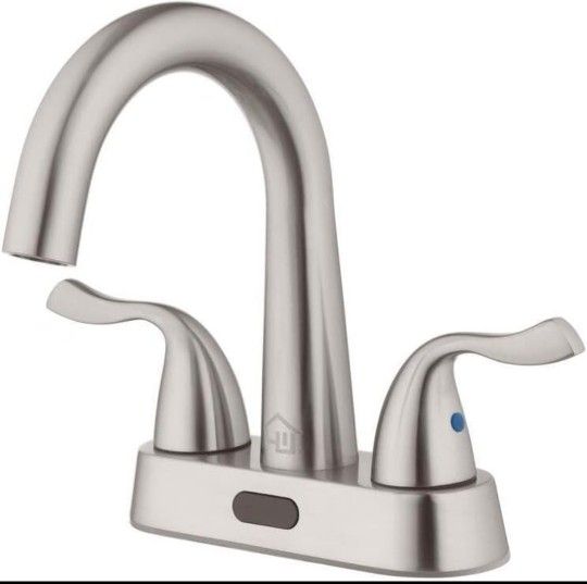 Homewerks 26-B423S-BN-HW Two-Handle 4" Centerset Touchless Brushed Nickel Bathroom Faucet