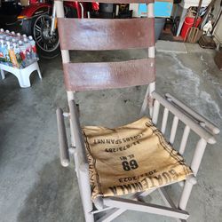 Antique Folding Wooden Rocking Chair