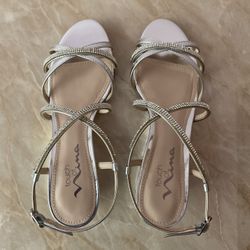 Touch of Nina Silver Shoes with Heels Size 6