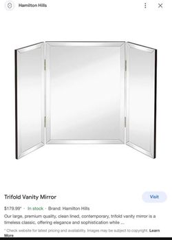Hamilton Hills Trifold Vanity Mirror