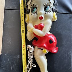 Vintage Betty Boop Blow Mold Wall Light Lamp Decor 24" Works 1992