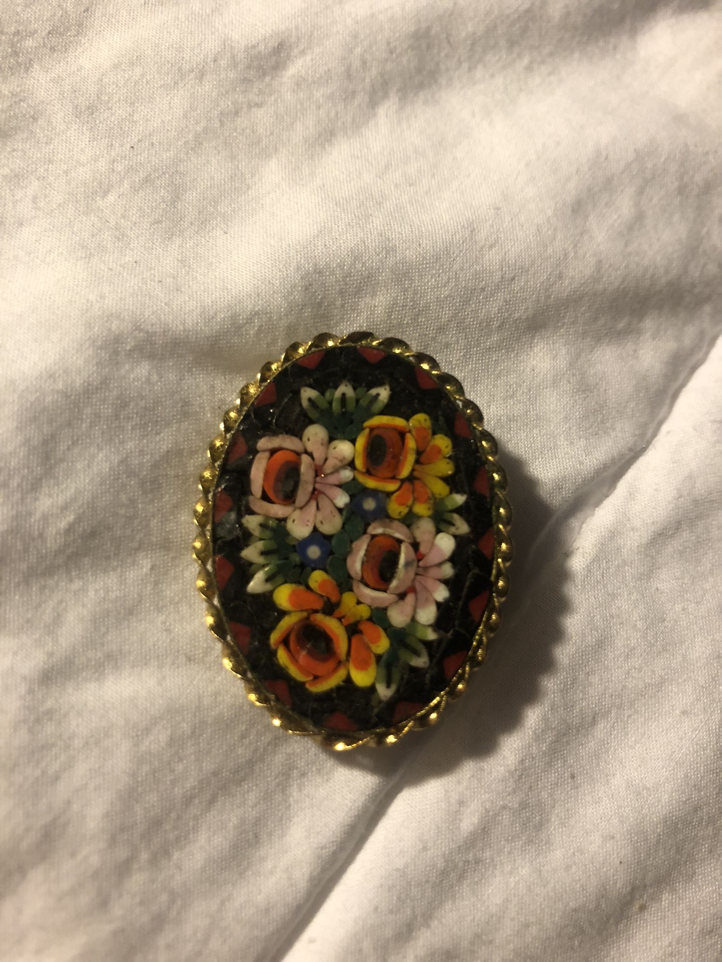Micro Mosaic Brooch Vintage Beauty