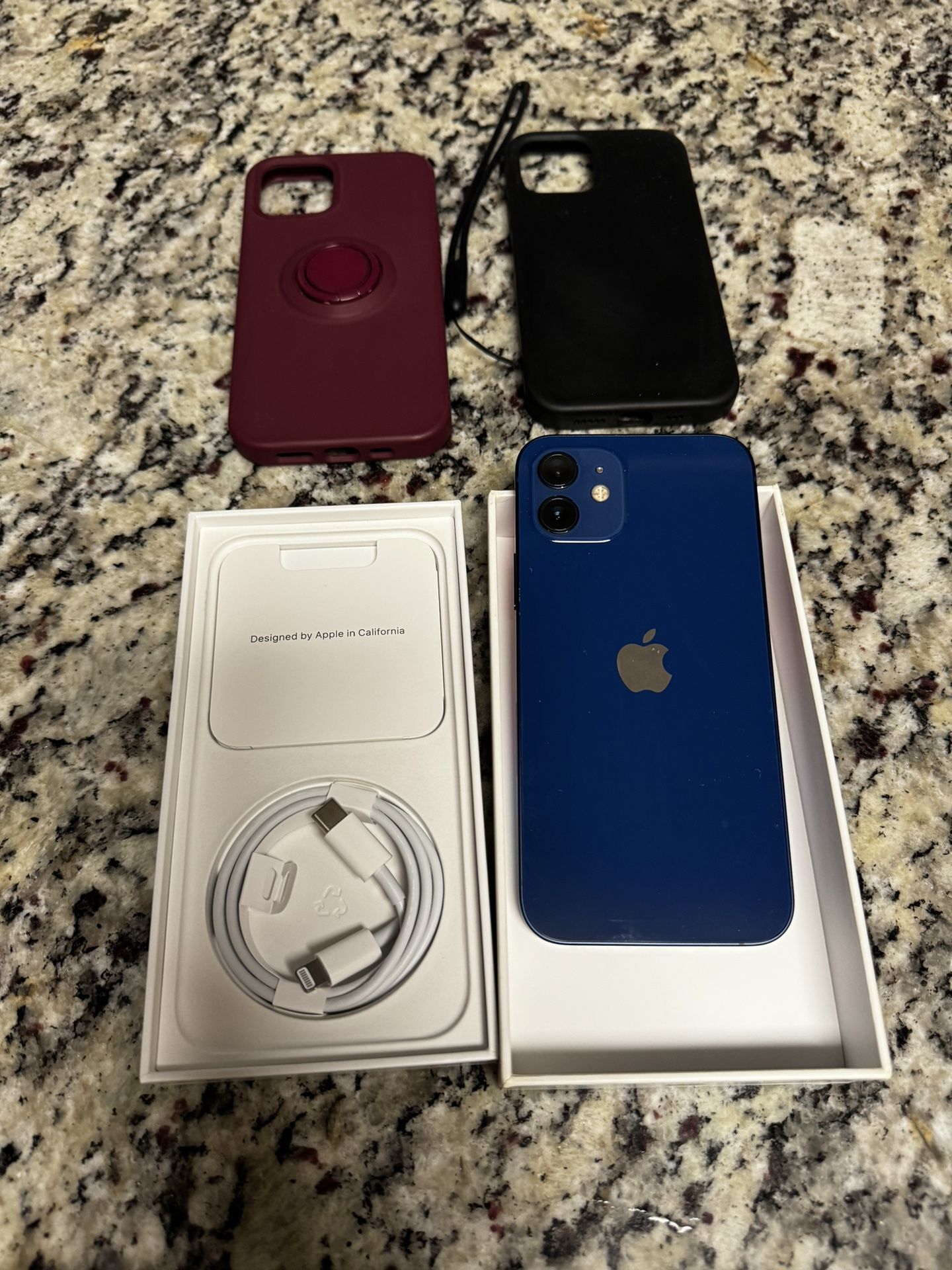 iPhone 12 64GB - Blue - Like New - MetroPCS - Box and 2 Cases Included