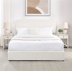 ✨ Queen Upholstered Platform Bed – Queen Size ✨