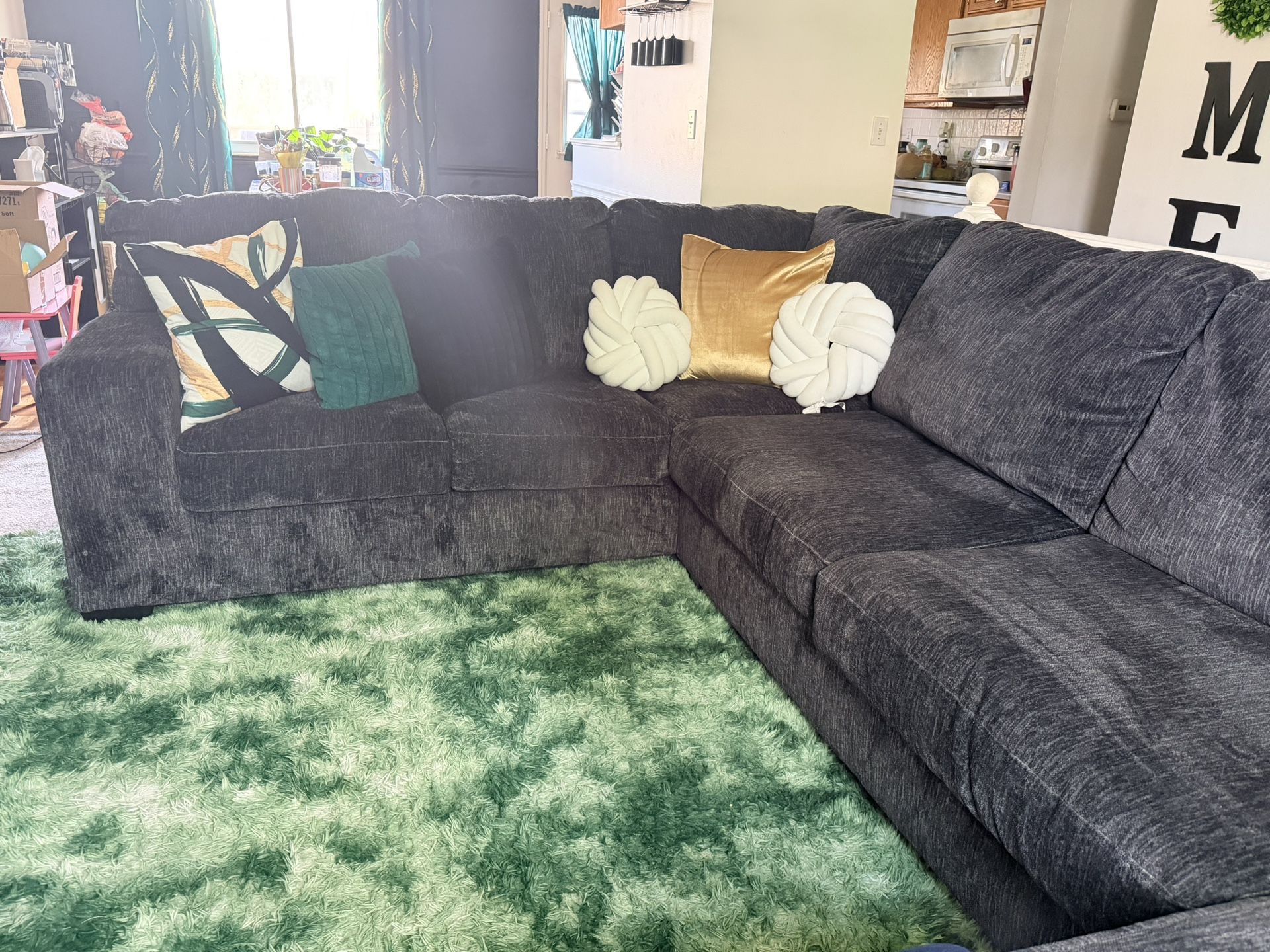 Black Sectional With Chase Lounge