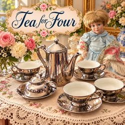 Silver-Plated Tea Set for Four