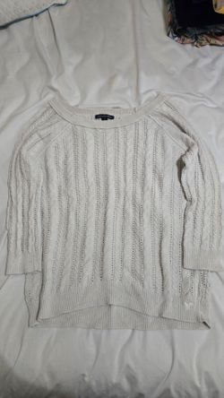 Loose White Knit Sweater
