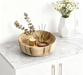 Natural Paulownia Wood Serving Bowl ✨Brand New, Individually Packaged
