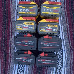 Flexvolt Dewalt Batteries + Milwaukee forge 