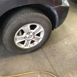 Tires For 2019 Toyota Seqouia With Toyota Factory Wheels Will Fit Tundra Also I Got 4 Which Have At Least 40xxx Miles Left On Them Perfect Condition