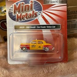 Mini Metals 1950 De Soto, Red Fender, Yellow Cab