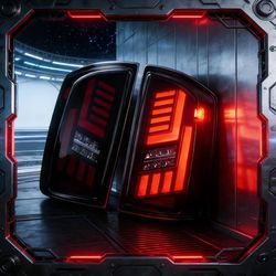 Sequential Full Led tail lights Fit for 2007 2008 Dodge Ram 1500, Fit for 2007-2009 Ram 2 Starting Animated Dynamic,Turn Signal,Reverse Light,