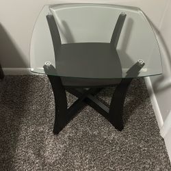Small Wood Table With Glass On The Top